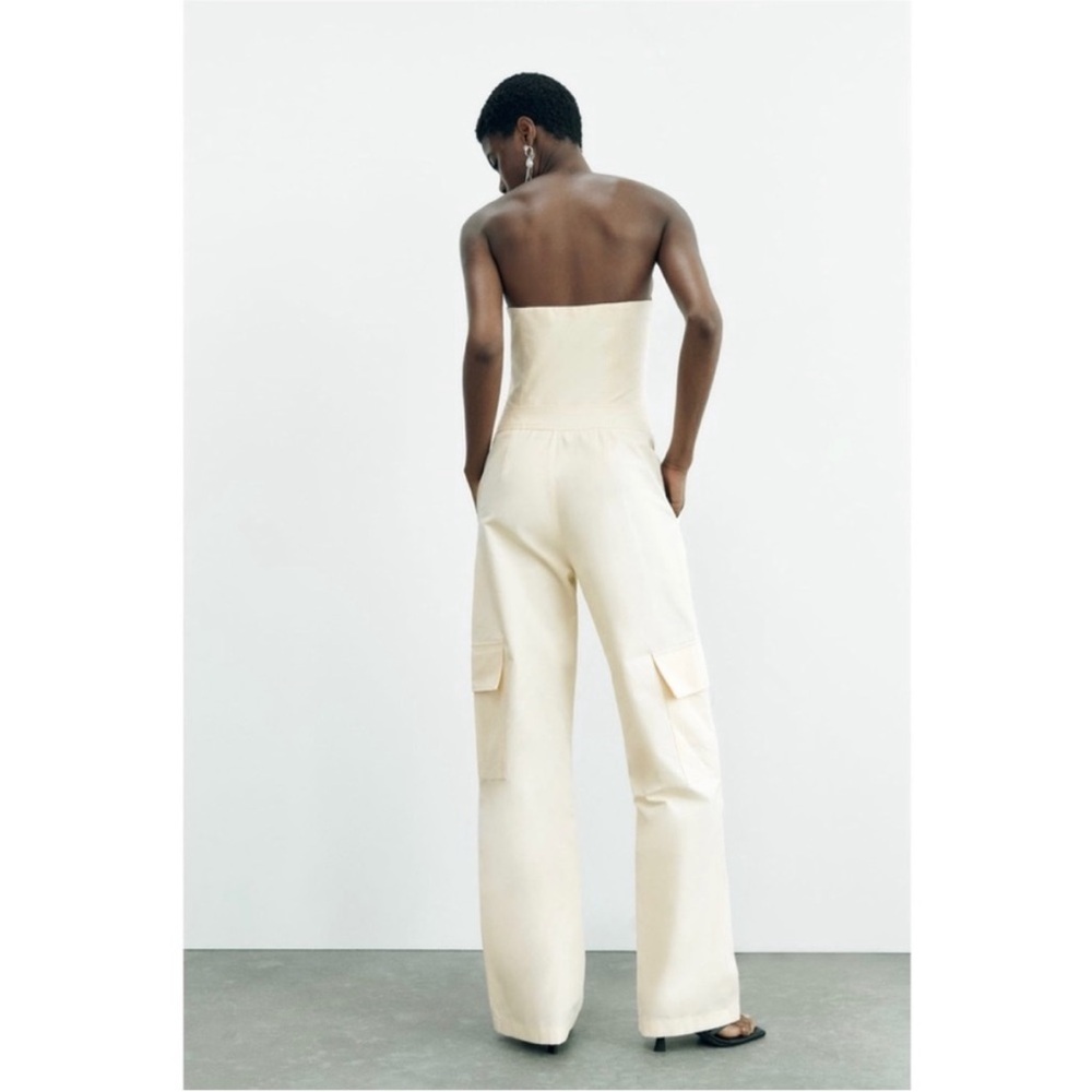 Zara Cargo Pants Jumpsuit EUC Size XS - Picture 2 of 8